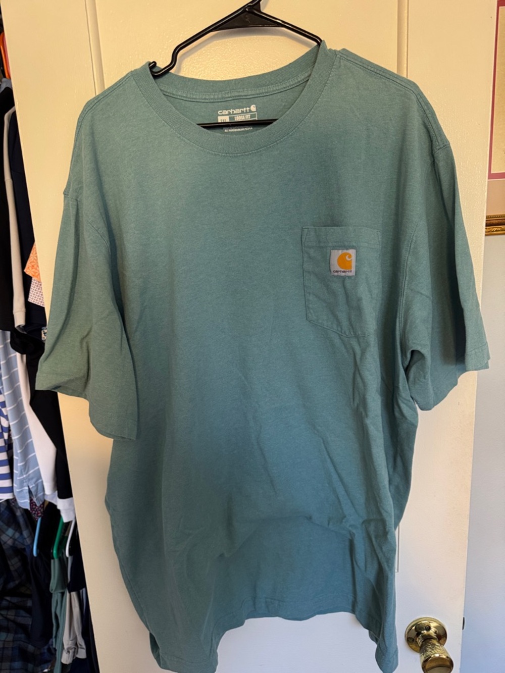 Carhartt Short-Sleeve Pocket T-Shirt in Teal Green